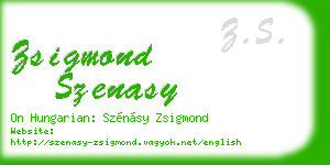 zsigmond szenasy business card