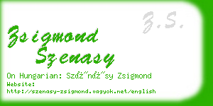 zsigmond szenasy business card